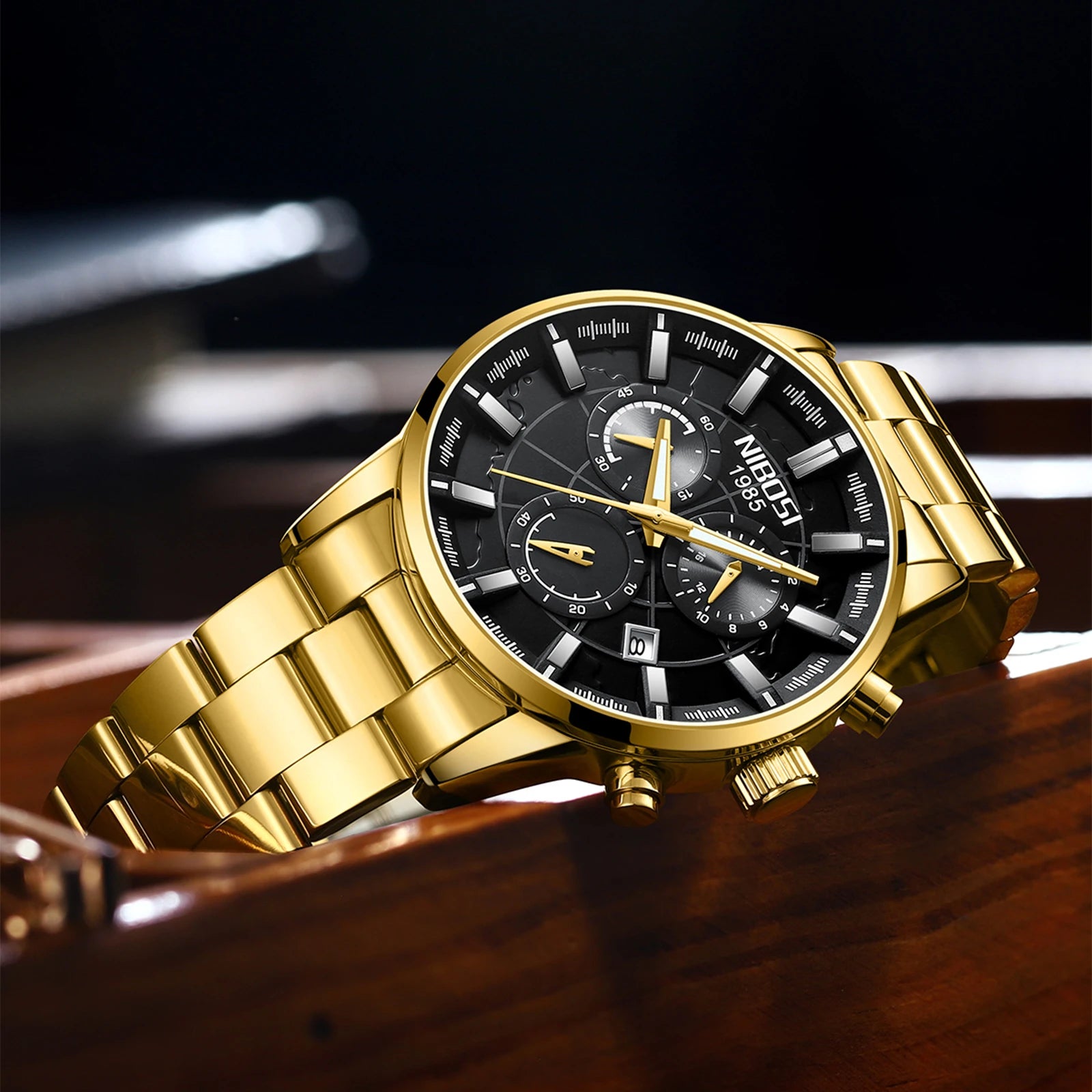 NIBOSI 2025 Nouvelles montres de luxe de marque NIBOSI 2025 Montres de luxe pour hommes Chronographe Auto Date Chronographe horloge étanche Reloj