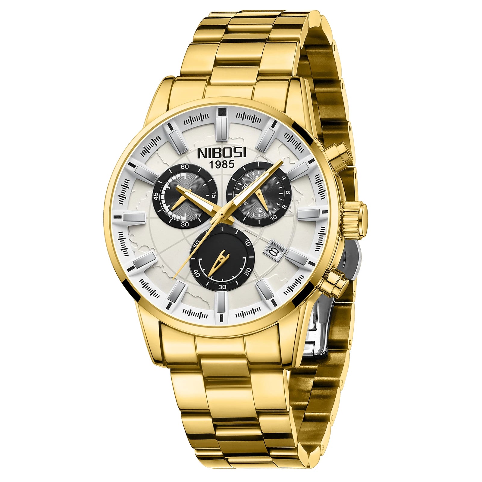 NIBOSI 2025 Nouvelles montres de luxe de marque NIBOSI 2025 Montres de luxe pour hommes Chronographe Auto Date Chronographe horloge étanche Reloj
