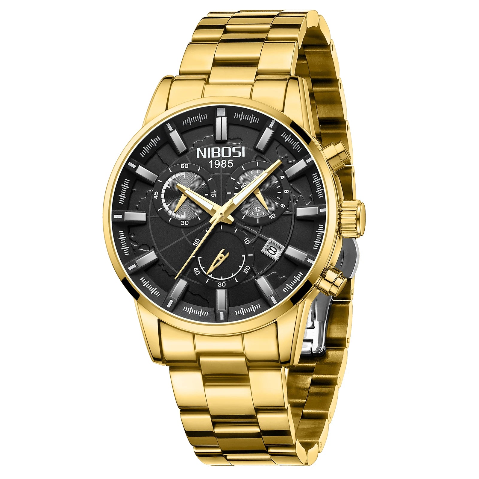 NIBOSI 2025 Nouvelles montres de luxe de marque NIBOSI 2025 Montres de luxe pour hommes Chronographe Auto Date Chronographe horloge étanche Reloj