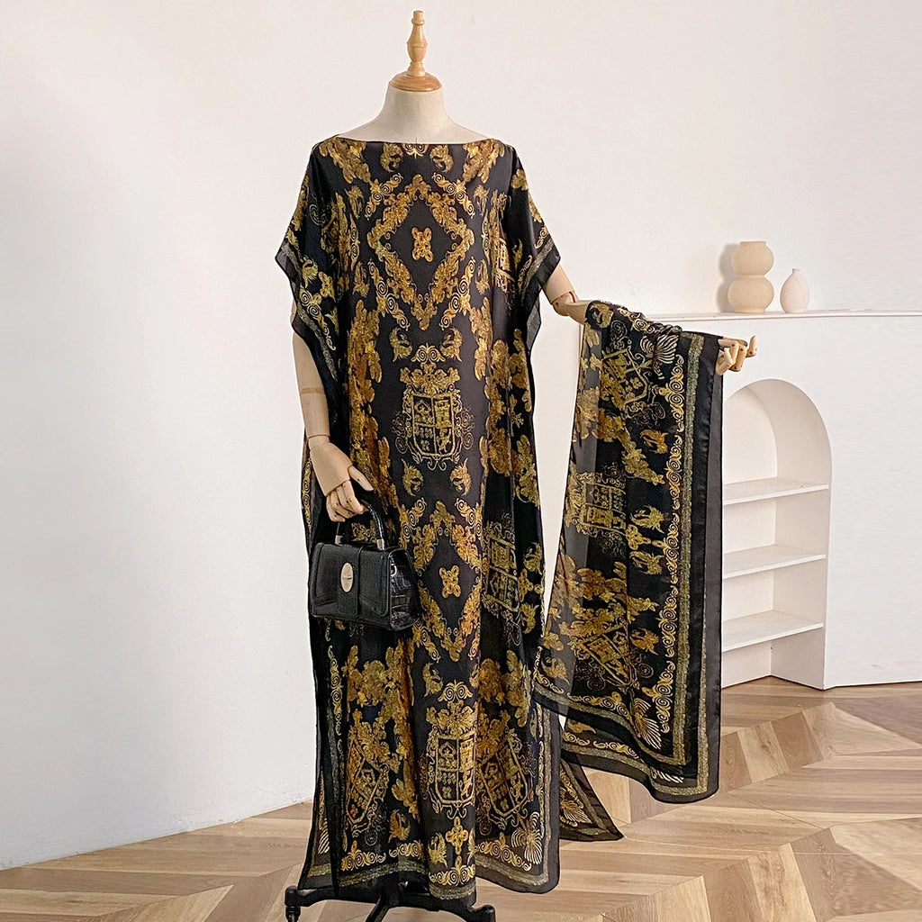 Robe Kaftan Africaine Femme – Abaya Longue Élégante Été