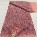 Luxury African Beaded with Sequins Lace Fabric High Quality Groom Nigerian Wedding Dress Bridal Embroidery French Tulle Sewing