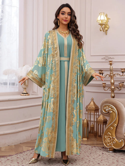 2. Kaftan Luxe Femme – Abaya Longue Brodée Style Oriental